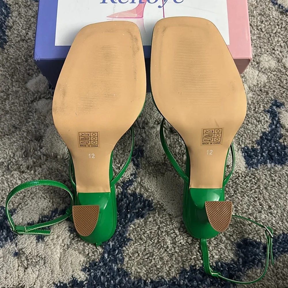 Reitoye Green Women’s Heel Sandals Size 12 - Picture 4 of 6